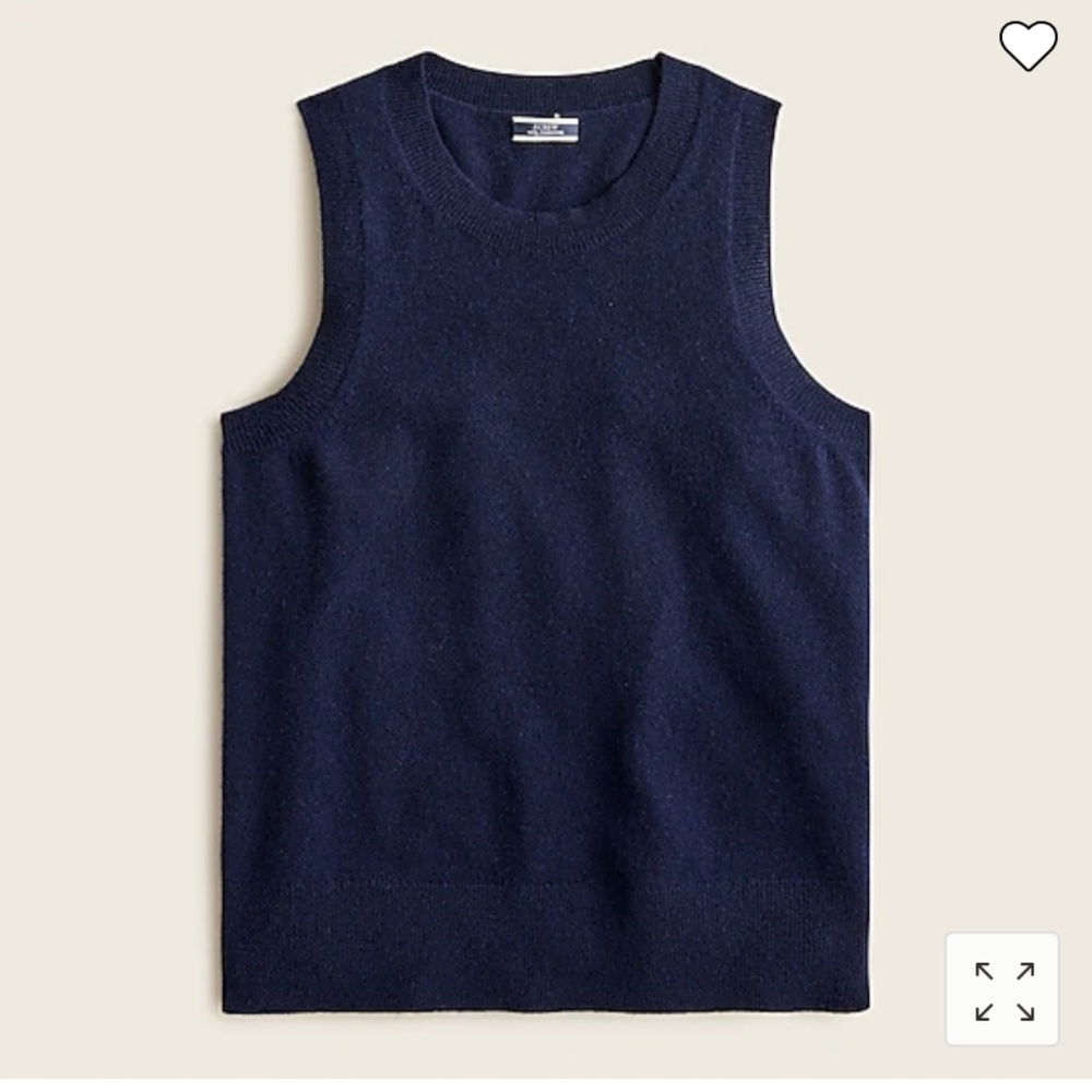 NWT Cashmere Crewneck Sweater Shell (Navy)